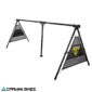 Vista frontal del soporte Topeak Rally Stand A-Type para 12 bicicletas, ideal para almacenamiento y taller