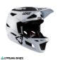 Casco MTB Leatt Gravity 4.0 V25 Blanco DH vista frontal – CARNIVALBIKES Chile